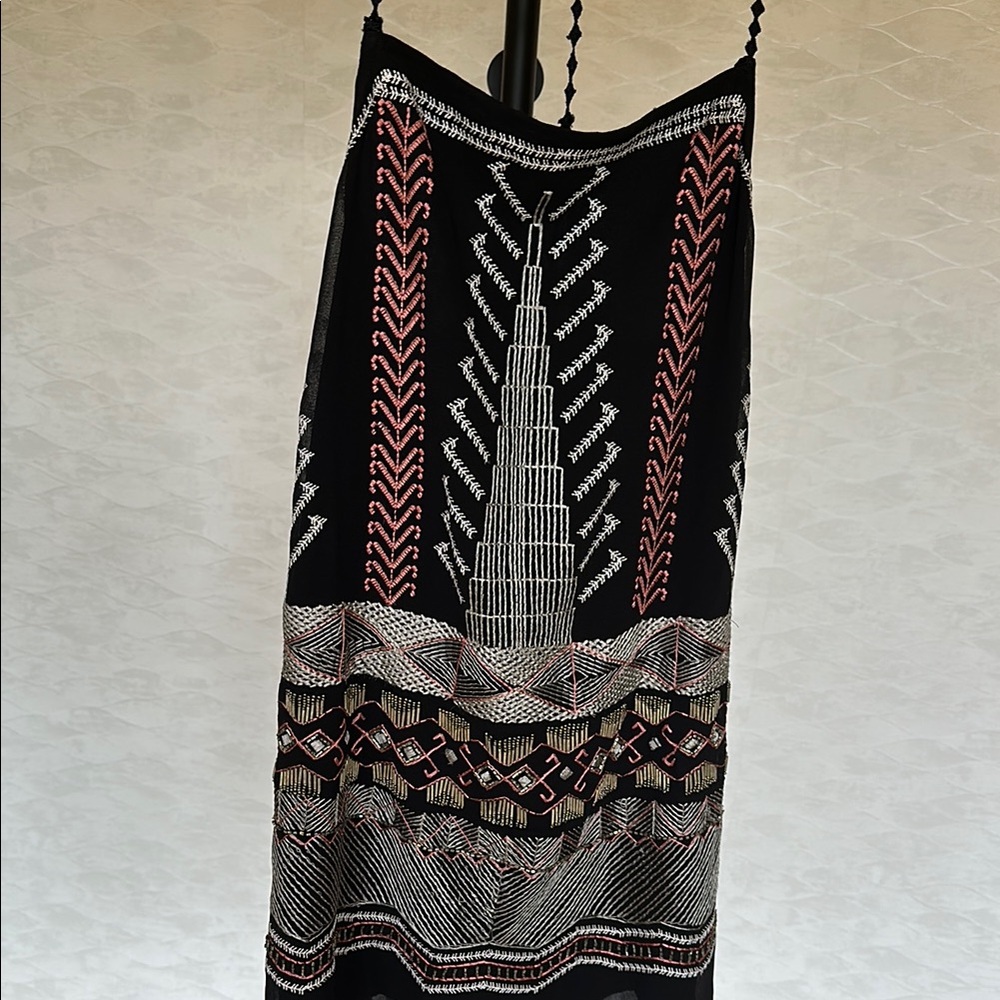 Free People Black Beaded Mini Dress